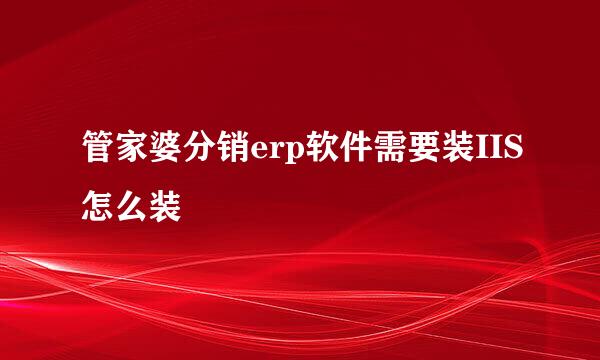 管家婆分销erp软件需要装IIS怎么装
