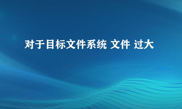 对于目标文件系统 文件 过大