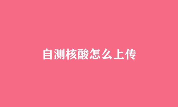 自测核酸怎么上传