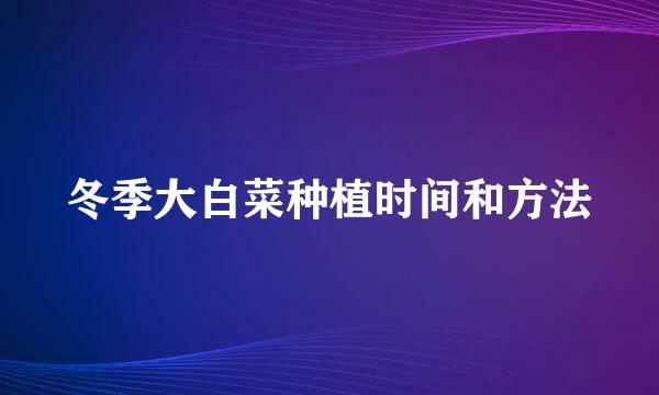 冬季大白菜种植时间和方法