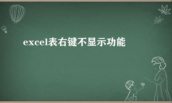 excel表右键不显示功能