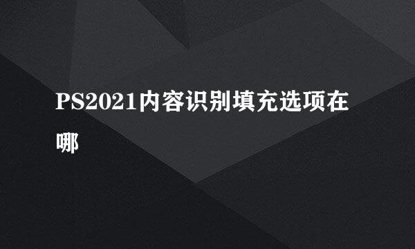 PS2021内容识别填充选项在哪