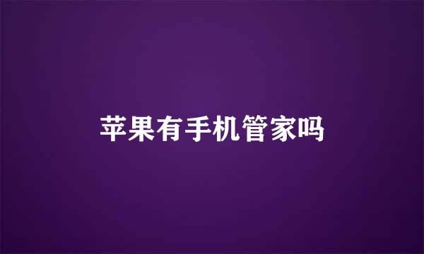 苹果有手机管家吗