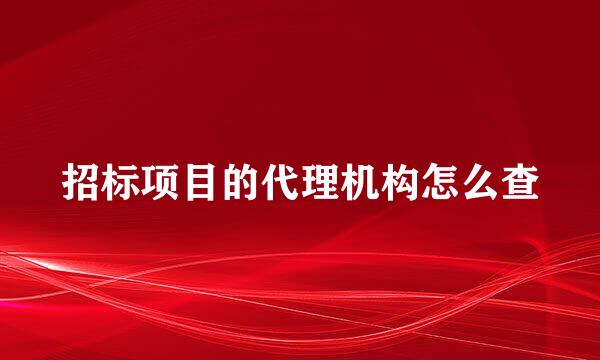 招标项目的代理机构怎么查