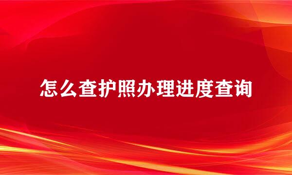 怎么查护照办理进度查询