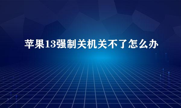 苹果13强制关机关不了怎么办