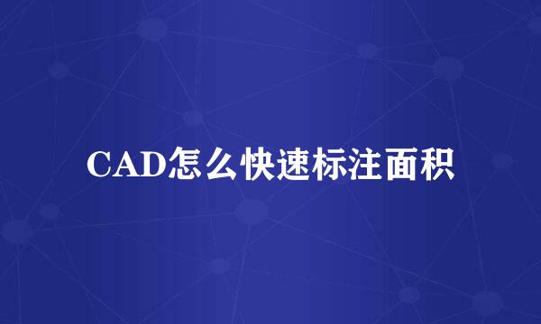 CAD怎么快速标注面积