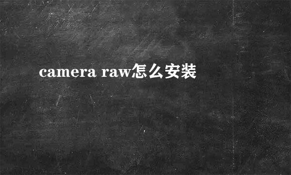 camera raw怎么安装