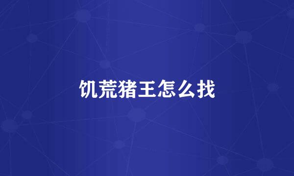 饥荒猪王怎么找