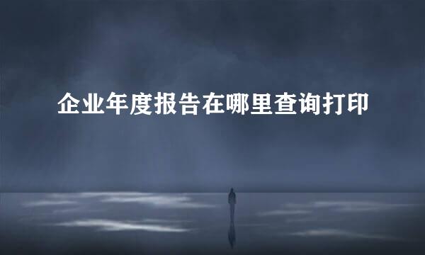 企业年度报告在哪里查询打印