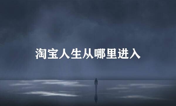 淘宝人生从哪里进入