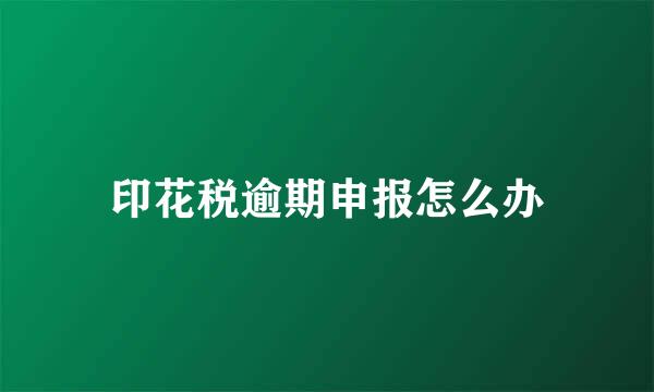 印花税逾期申报怎么办