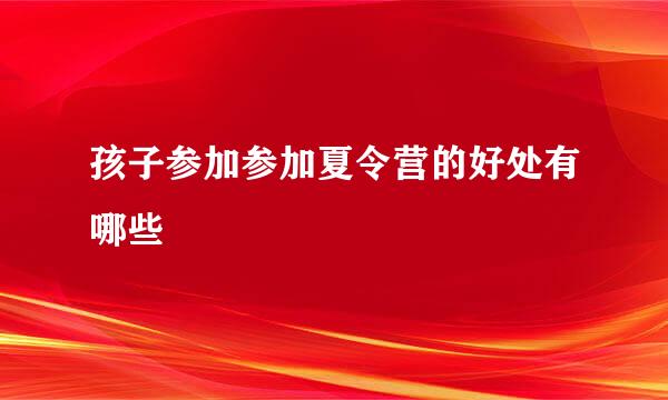 孩子参加参加夏令营的好处有哪些