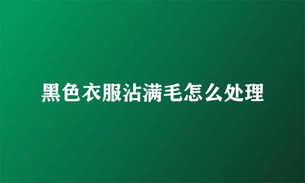 黑色衣服沾满毛怎么处理