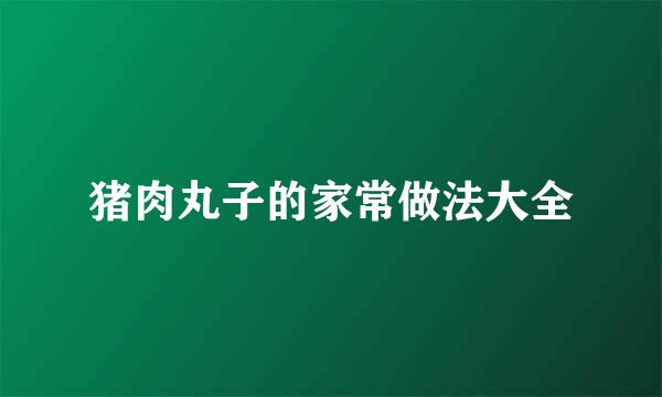猪肉丸子的家常做法大全