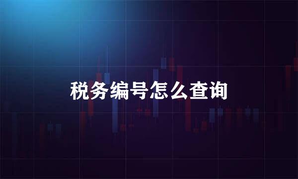 税务编号怎么查询