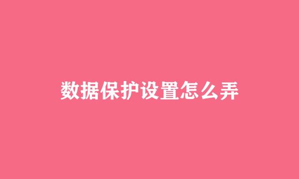 数据保护设置怎么弄