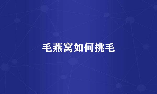 毛燕窝如何挑毛
