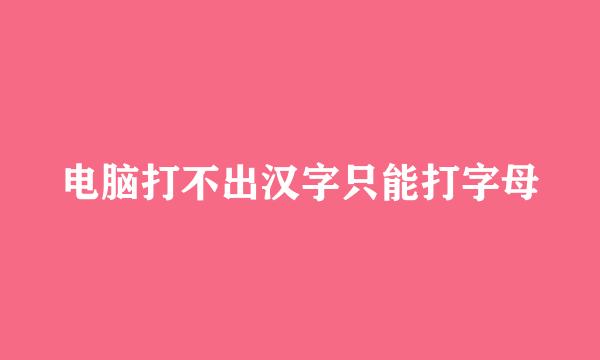电脑打不出汉字只能打字母