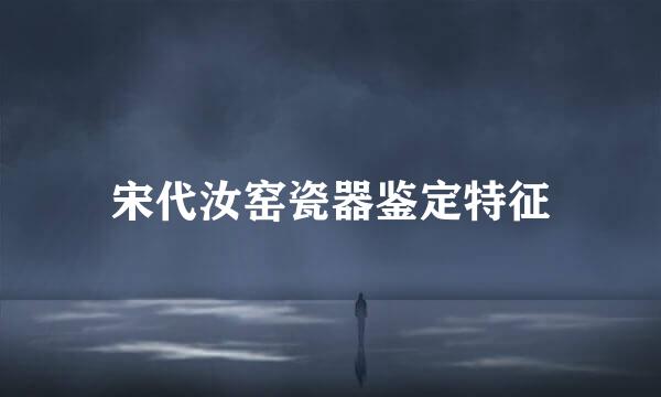 宋代汝窑瓷器鉴定特征