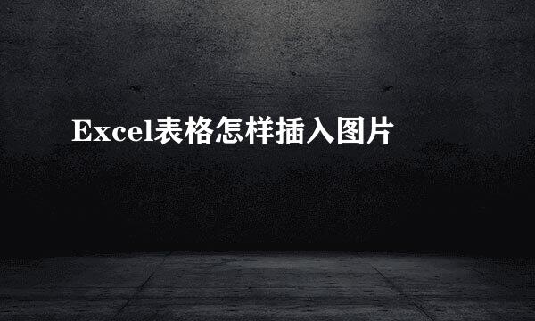 Excel表格怎样插入图片