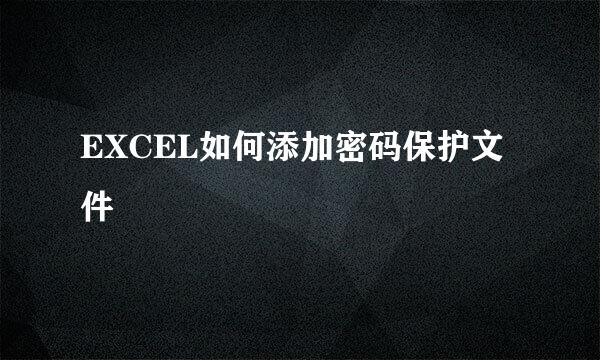 EXCEL如何添加密码保护文件