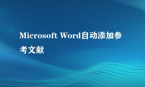 Microsoft Word自动添加参考文献