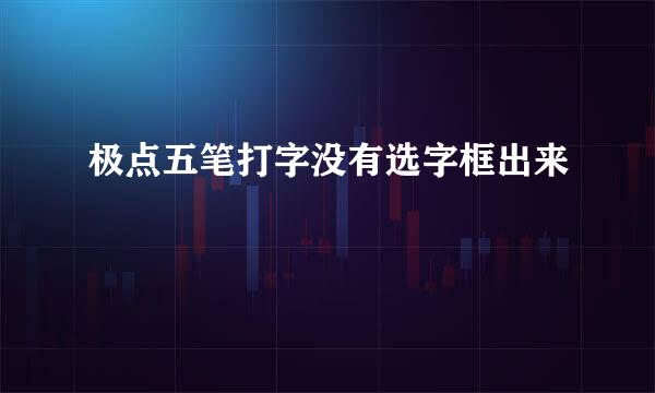 极点五笔打字没有选字框出来