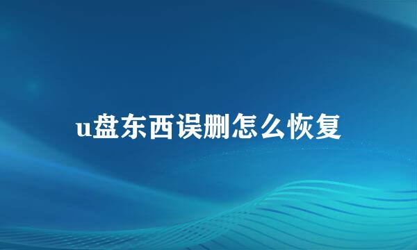 u盘东西误删怎么恢复