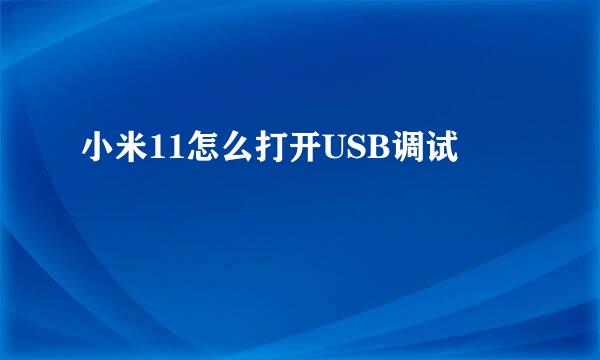 小米11怎么打开USB调试