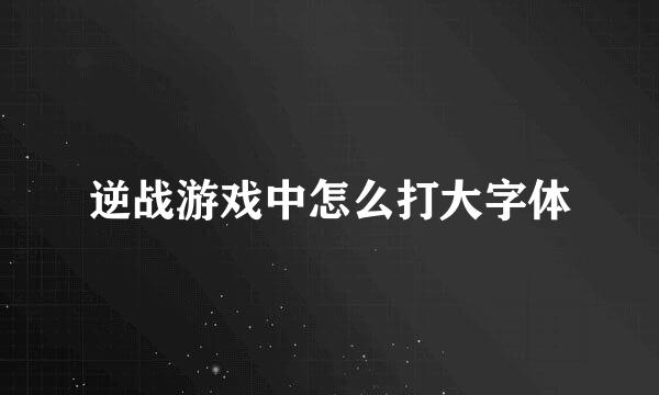 逆战游戏中怎么打大字体