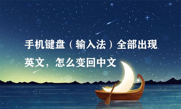 手机键盘（输入法）全部出现英文，怎么变回中文