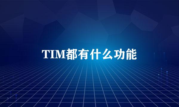 TIM都有什么功能
