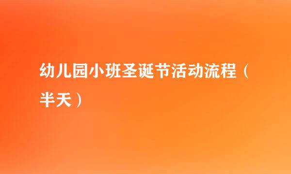 幼儿园小班圣诞节活动流程（半天）