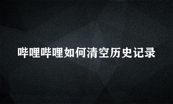 哔哩哔哩如何清空历史记录