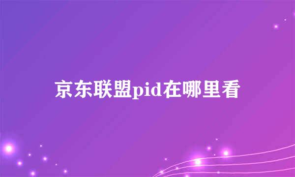 京东联盟pid在哪里看