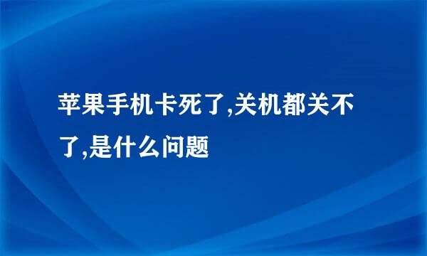 苹果手机卡死了,关机都关不了,是什么问题