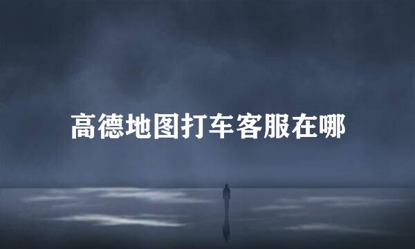 高德地图打车客服在哪