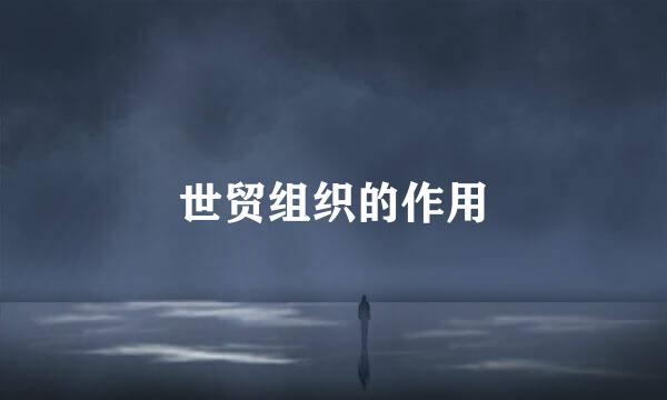 世贸组织的作用