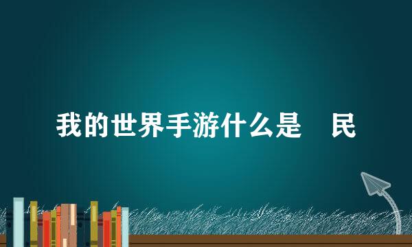 我的世界手游什么是刌民