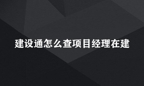建设通怎么查项目经理在建