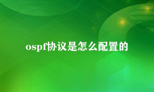 ospf协议是怎么配置的