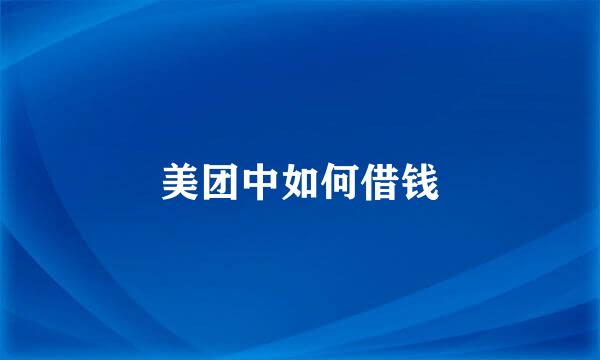 美团中如何借钱