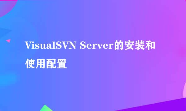 VisualSVN Server的安装和使用配置