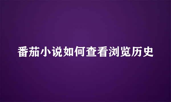 番茄小说如何查看浏览历史