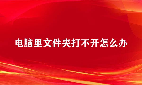 电脑里文件夹打不开怎么办
