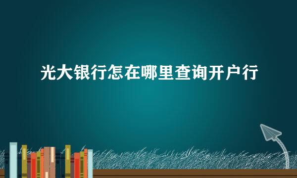 光大银行怎在哪里查询开户行