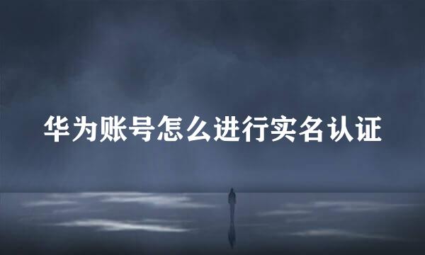 华为账号怎么进行实名认证