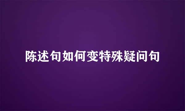 陈述句如何变特殊疑问句