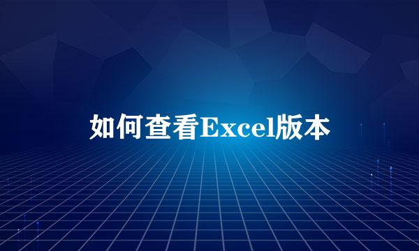 如何查看Excel版本